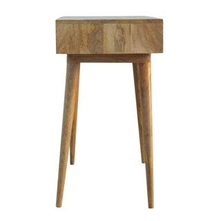Idris Writing Desk Solid Wood Perforated Copper Drawer With Open Slot