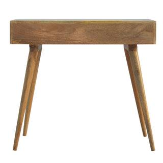 Idris Writing Desk Solid Wood Perforated Copper Drawer With Open Slot