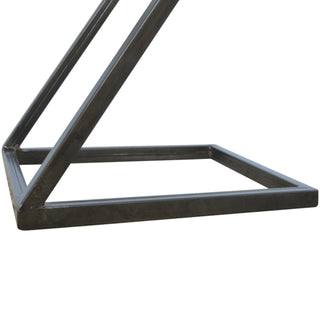 Zael Side Table Z-Frame Iron Base Mango Wood Oak Finish
