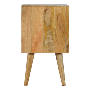Pebble Bedside Cabinet Grey White Two-Tone Painted Drawers Oak Frame