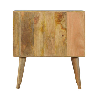 Pebble Bedside Cabinet Grey White Two-Tone Painted Drawers Oak Frame