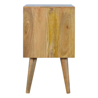 Pixel Display Cabinet Open-Cubby Grey White Painted Drawers Natural Oak Frame