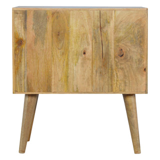 Pixel Display Cabinet Open-Cubby Grey White Painted Drawers Natural Oak Frame