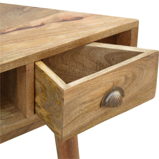 Orion Corner Writing Desk Mango Wood With Dual Drawers