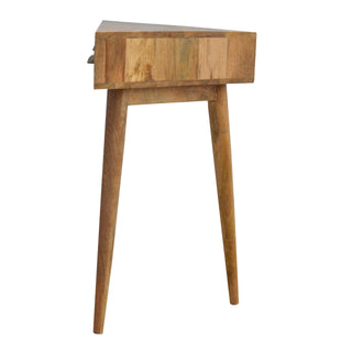 Orion Corner Writing Desk Mango Wood With Dual Drawers