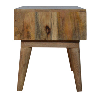 Sage Media Unit Walnut Mango Wood Hand Spray-Painted Green & White Gradient Drawers with Nordic Legs