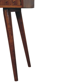 Cayo Console Table with Drawers Hand-Carved Pineapple Chestnut Mango