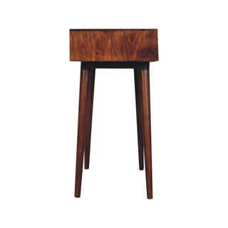 Cayo Console Table with Drawers Hand-Carved Pineapple Chestnut Mango