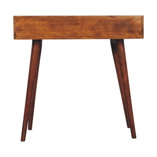 Cayo Console Table with Drawers Hand-Carved Pineapple Chestnut Mango