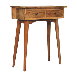 Flint Small Hallway Console Table with Drawers Sustainable Oak Mango