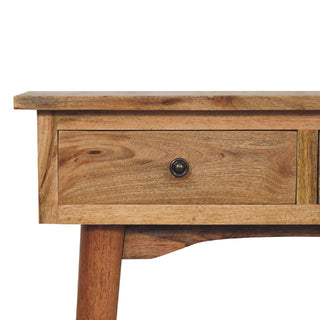 Flint Small Hallway Console Table with Drawers Sustainable Oak Mango