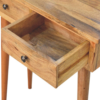 Flint Small Hallway Console Table with Drawers Sustainable Oak Mango