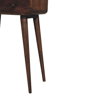 Mira Small Console Table with Drawer Greywash Curved Open Slot