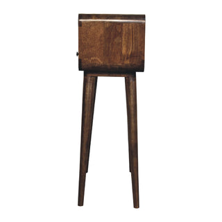 Mira Small Console Table with Drawer Greywash Curved Open Slot