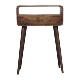 Mira Small Console Table with Drawer Greywash Curved Open Slot