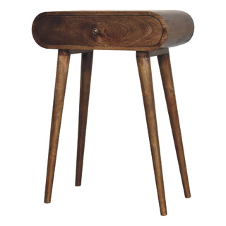 Pebble Small Console Table with Drawer Greywash Pill-Shaped Top