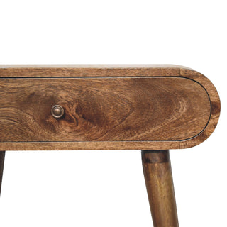 Pebble Small Console Table with Drawer Greywash Pill-Shaped Top