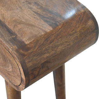 Pebble Small Console Table with Drawer Greywash Pill-Shaped Top