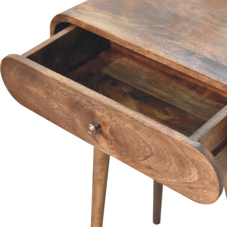Pebble Small Console Table with Drawer Greywash Pill-Shaped Top