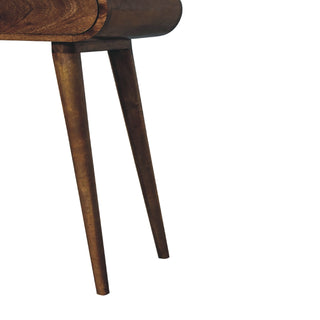 Pebble Small Console Table with Drawer Greywash Pill-Shaped Top