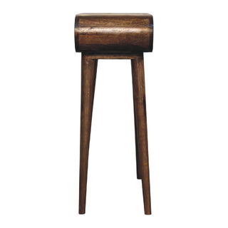 Pebble Small Console Table with Drawer Greywash Pill-Shaped Top