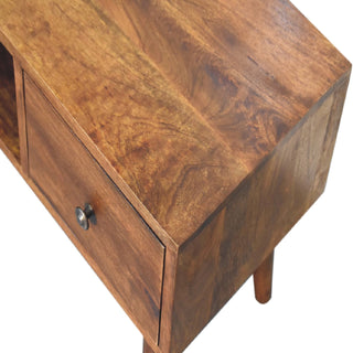 Remi Coffee Table with Drawers Centre Cubby Slot Mango Wood Chestnut Lacquer