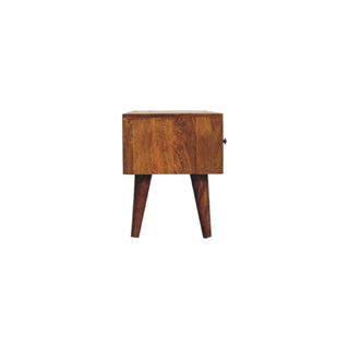 Remi Coffee Table with Drawers Centre Cubby Slot Mango Wood Chestnut Lacquer