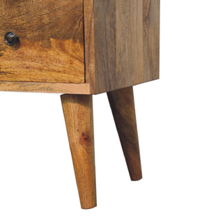 Flint Coffee Table with Drawers Centre Cubby Slot Mango Wood Natural Oak Lacquer