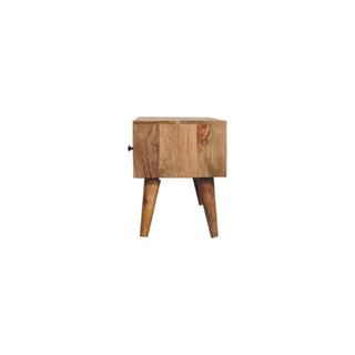 Flint Coffee Table with Drawers Centre Cubby Slot Mango Wood Natural Oak Lacquer