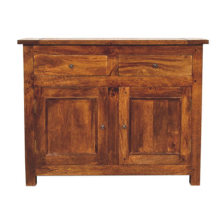 Wrenley Sideboard Cabinet with Two Drawers and Panelled Cupboards in Chestnut Finish