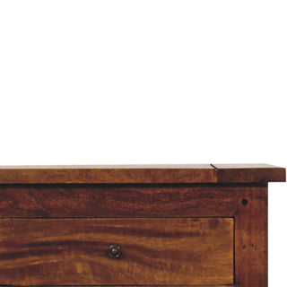 Wrenley Sideboard Cabinet with Two Drawers and Panelled Cupboards in Chestnut Finish