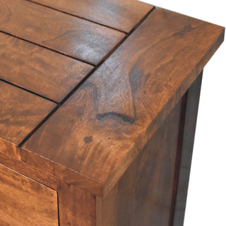Wrenley Sideboard Cabinet with Two Drawers and Panelled Cupboards in Chestnut Finish