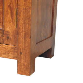 Wrenley Sideboard Cabinet with Two Drawers and Panelled Cupboards in Chestnut Finish