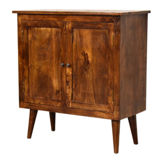 Baxter Sideboard Cabinet Raised Panel Chestnut Twin-Door Classic Scandi