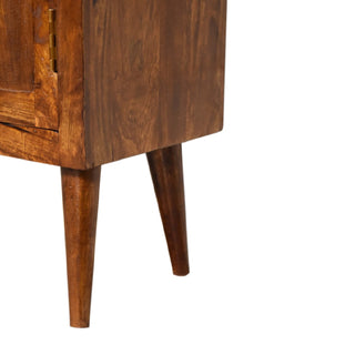 Baxter Sideboard Cabinet Raised Panel Chestnut Twin-Door Classic Scandi