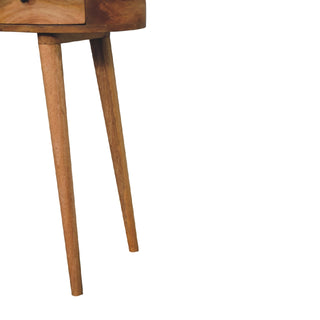 Waverly Writing Desk Mango Wood Wave-Shaped Top Dual Mini Drawers With Open Slot