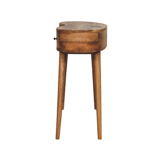 Waverly Writing Desk Mango Wood Wave-Shaped Top Dual Mini Drawers With Open Slot
