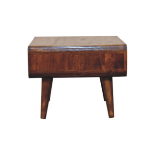 Tove Media Unit Chestnut Finish Single Open Shelf Tapered Legs