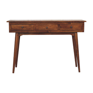 Crest Console Table with Drawers Chestnut Sustainable Mango Nordic Legs