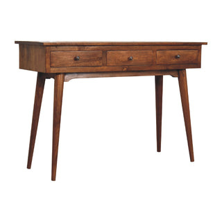 Crest Console Table with Drawers Chestnut Sustainable Mango Nordic Legs