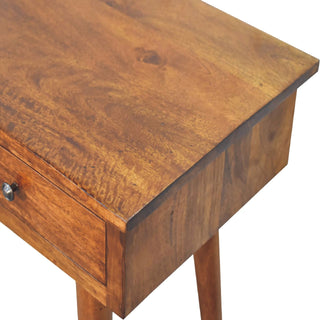 Crest Console Table with Drawers Chestnut Sustainable Mango Nordic Legs