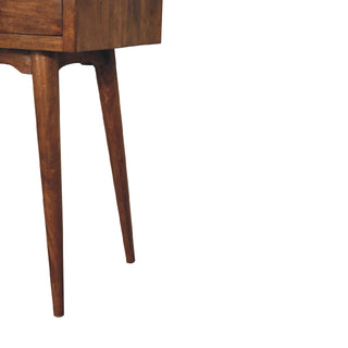 Crest Console Table with Drawers Chestnut Sustainable Mango Nordic Legs