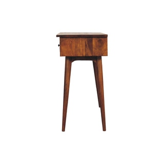 Crest Console Table with Drawers Chestnut Sustainable Mango Nordic Legs