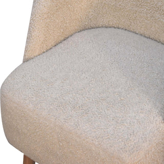 Fleur Tub Chair Cream Boucle Nordic Oak Tapered Leg