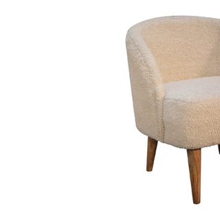 Fleur Tub Chair Cream Boucle Nordic Oak Tapered Leg