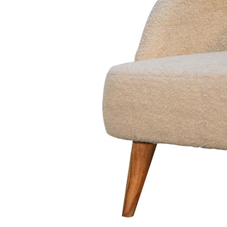 Fleur Tub Chair Cream Boucle Nordic Oak Tapered Leg