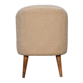 Fleur Tub Chair Cream Boucle Nordic Oak Tapered Leg
