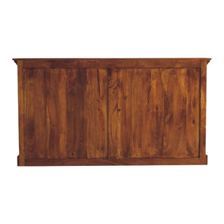Castleford Large Sideboard with Glazed Cabinet Doors and Drawers in Chestnut Finish