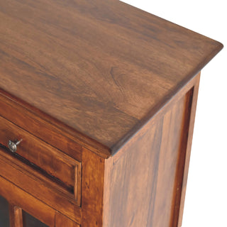 Castleford Large Sideboard with Glazed Cabinet Doors and Drawers in Chestnut Finish