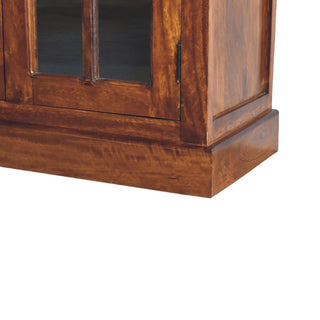 Castleford Large Sideboard with Glazed Cabinet Doors and Drawers in Chestnut Finish